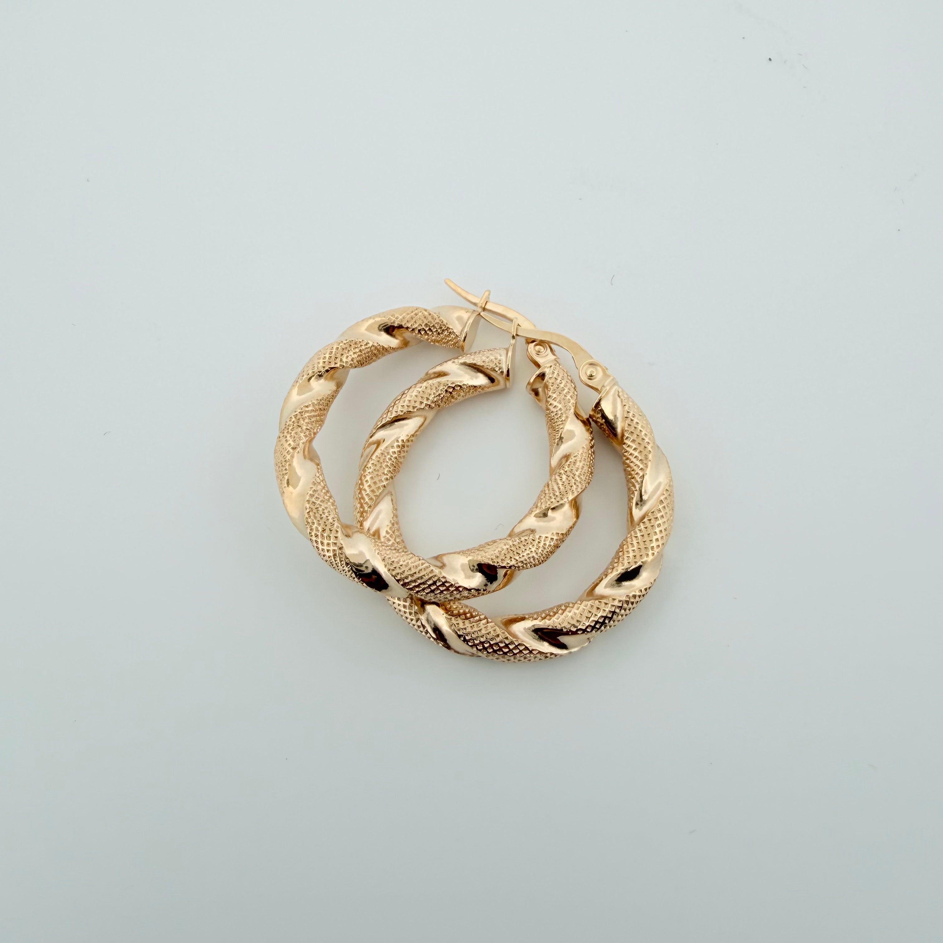 Textured Twist Hoops 4x27